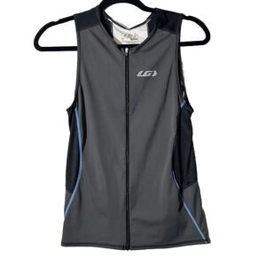 Louis‎ Garneau Triathlon Cycling Runner Men's Zip Up Vest Athletic Gray Sz M NWT
